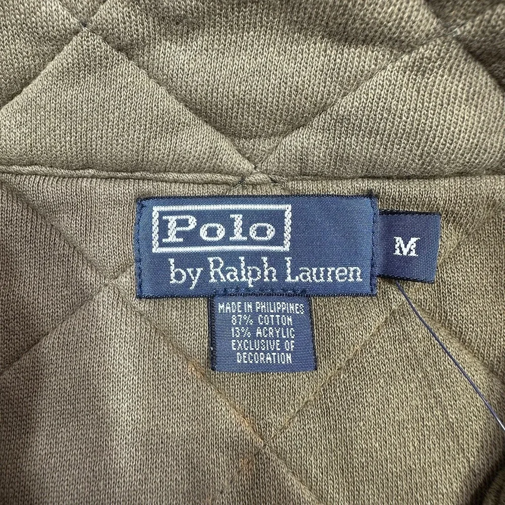 Vintage Polo Ralph Lauren Sweatshirt Medium Red Black Quilted 1/2 Zip Union Jack